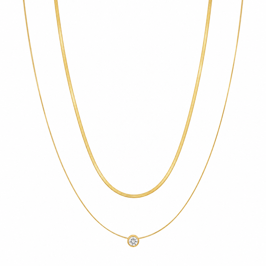 Demi Fine Crystal Drop Layered Necklace