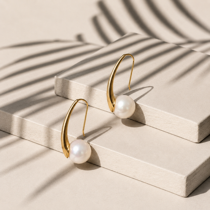 forME by MINOUS Pearl Curve Drop Earrings
