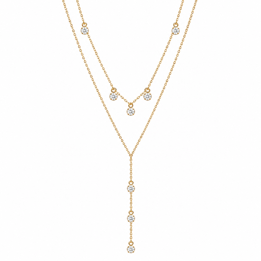 Demi Fine Layered CZ Drop Necklace