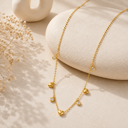 Celeste Heart Charm Necklace