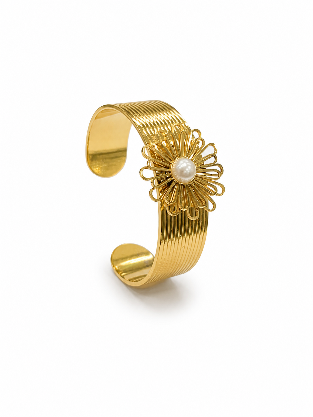 Demi Fine Floral Pearl Statement Cuff