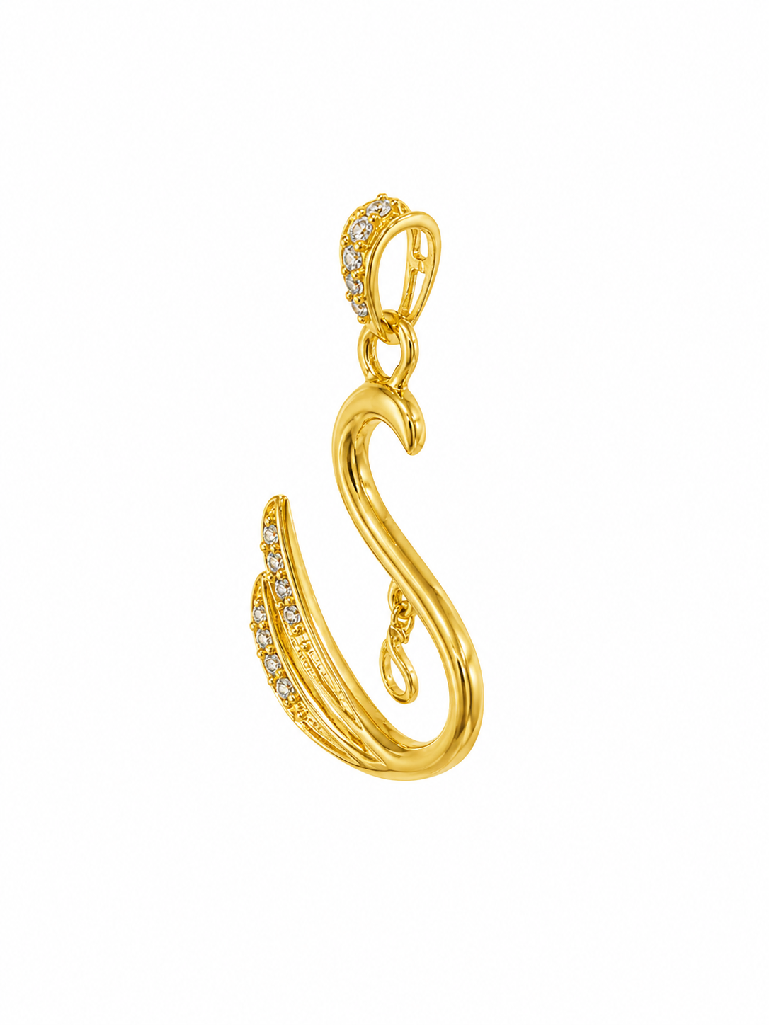 9K Gold Elegant “S” Initial Pendant