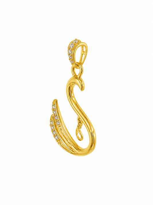 9K Gold Elegant “S” Initial Pendant