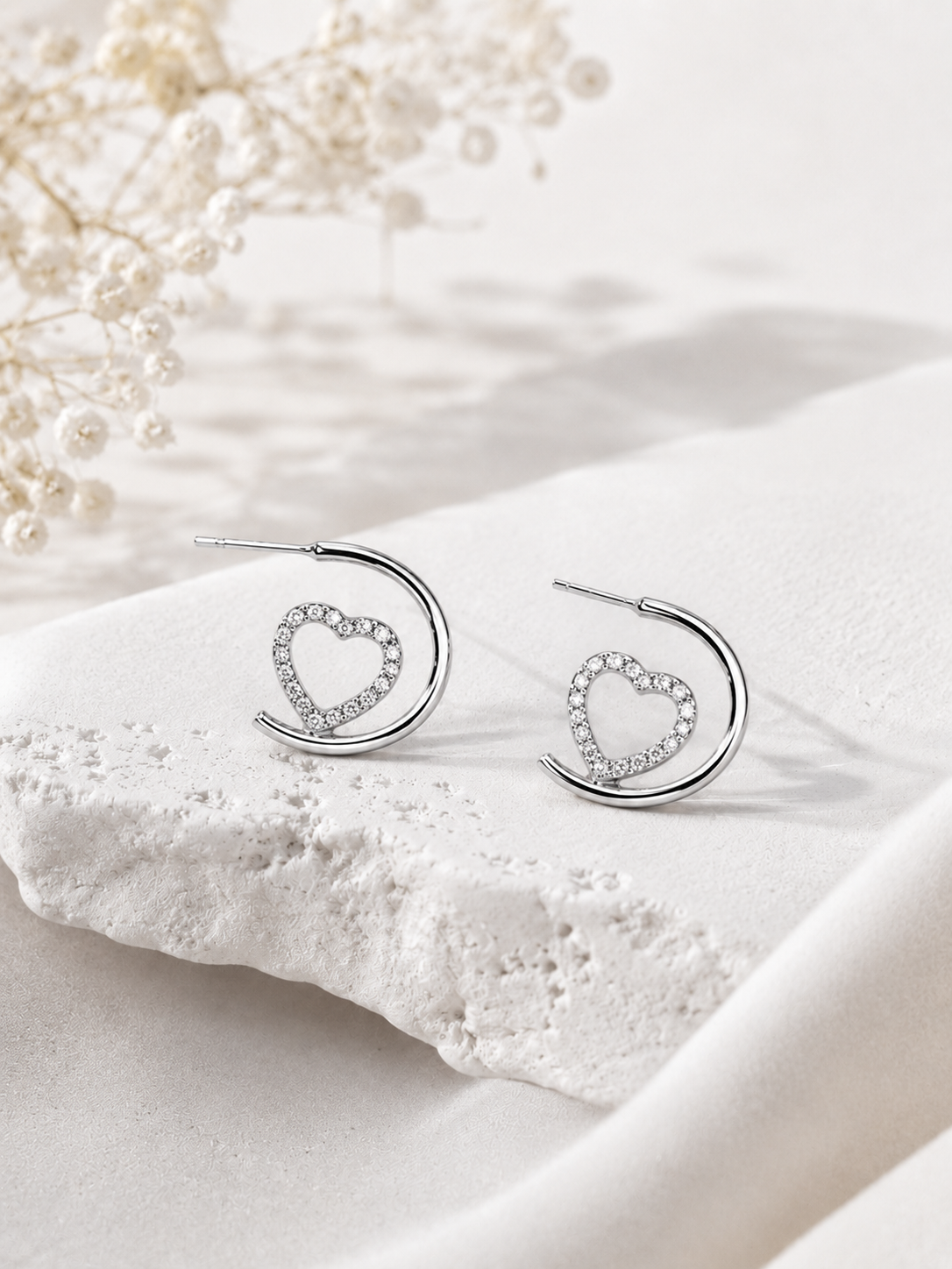 925 Silver Crystal Embrace Hoops