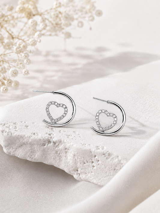 925 Silver Crystal Embrace Hoops