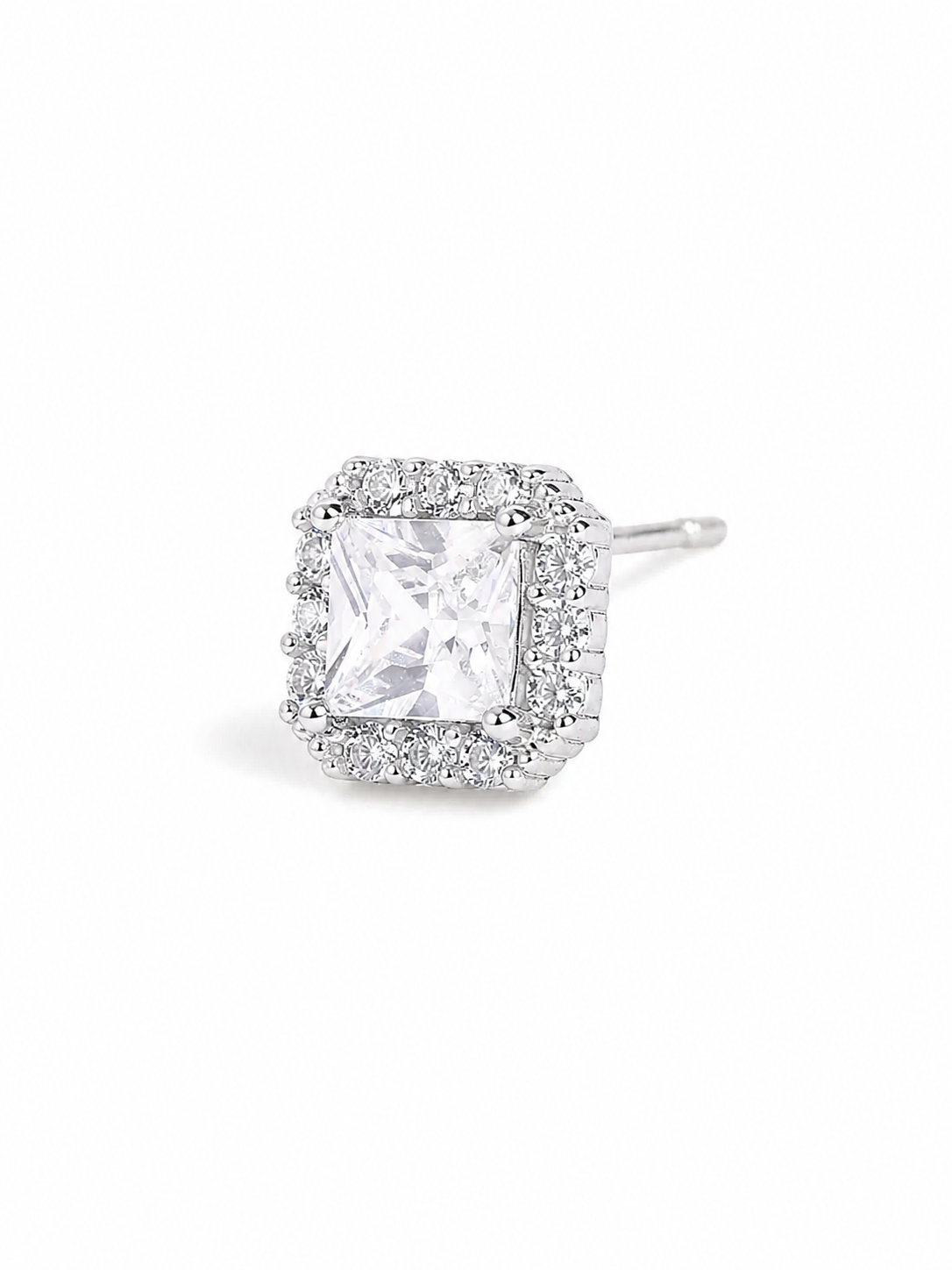 Silver Celeste Solitaire Studs