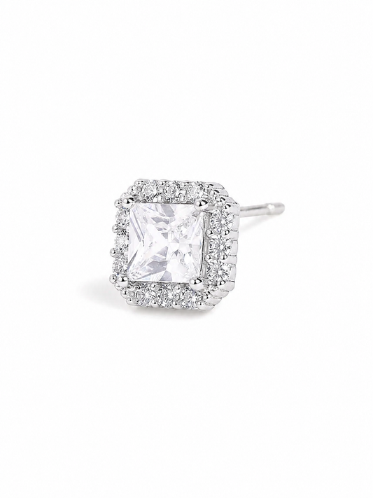 Silver Celeste Solitaire Studs