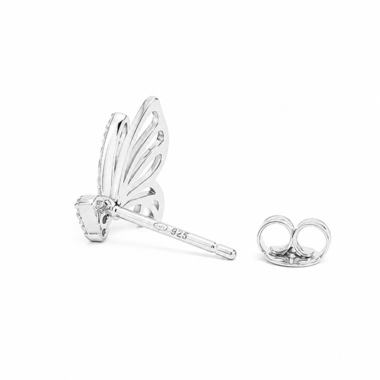 Silver Flutter Spark Butterfly Studs