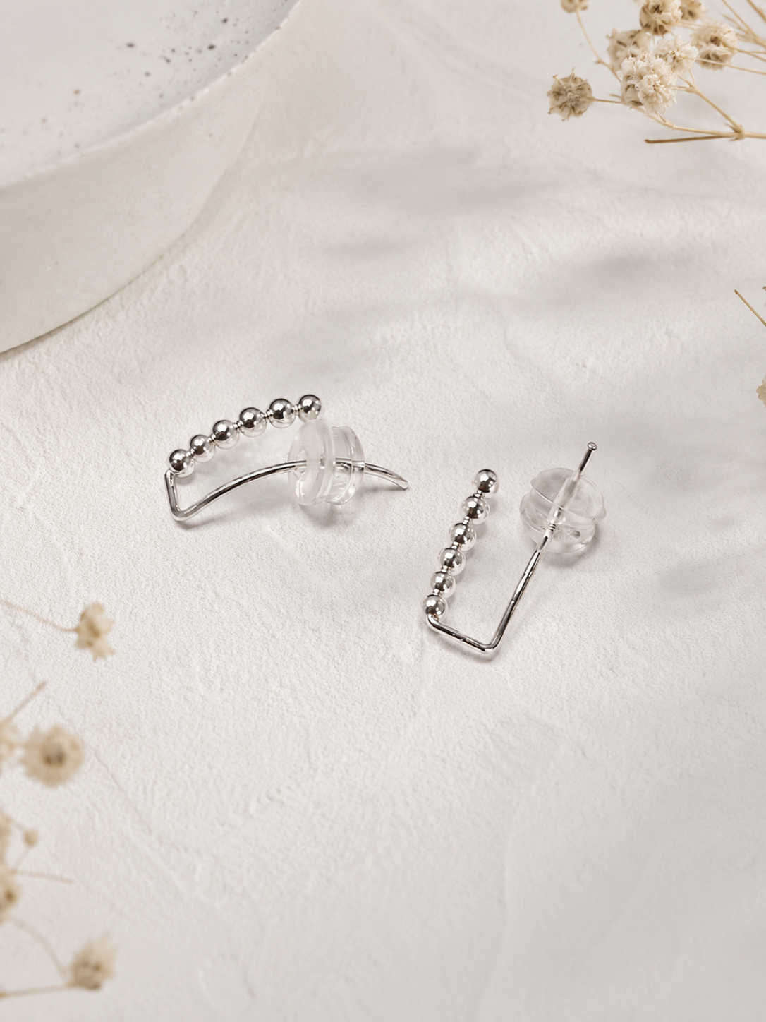 925 Silver Bead Ear Climbers