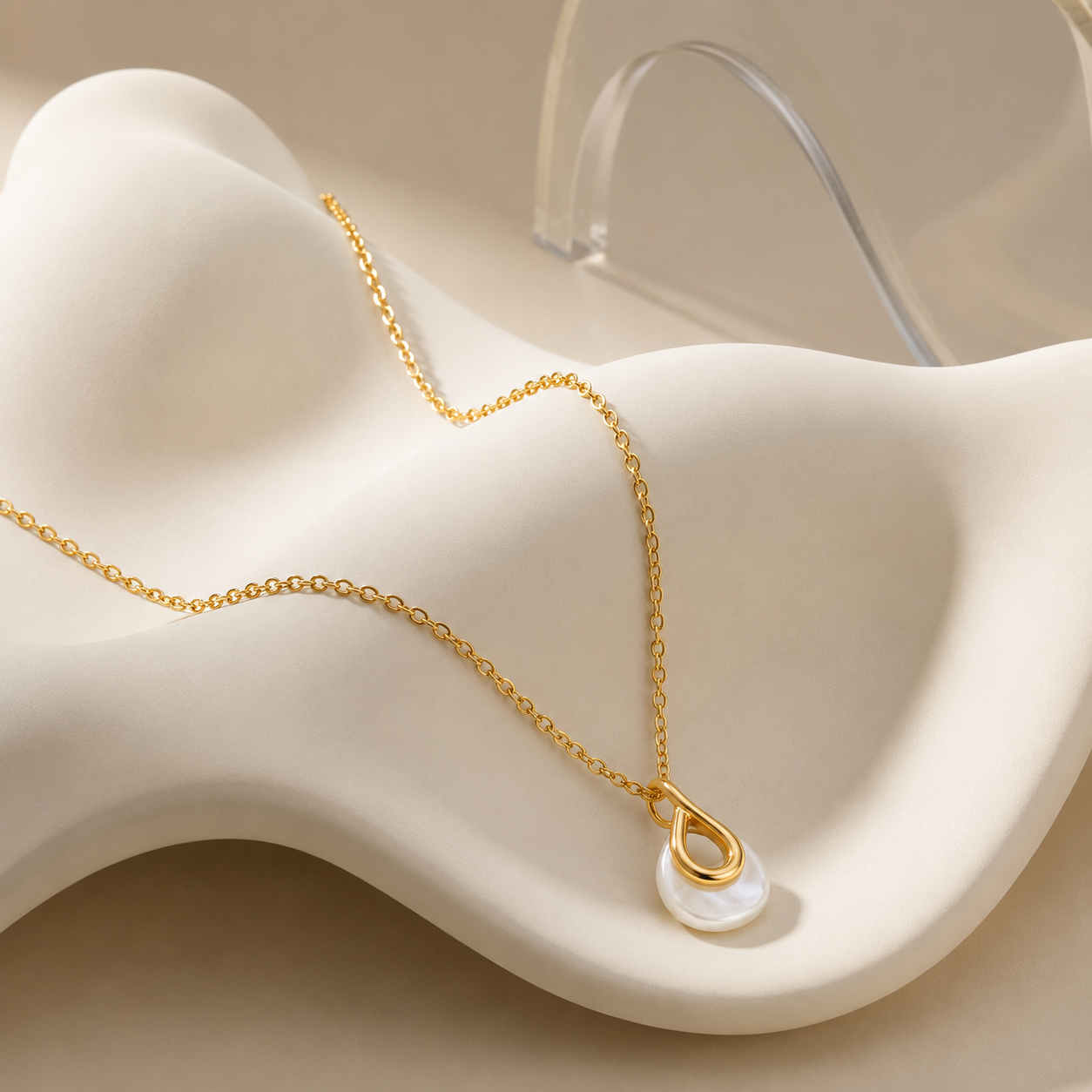 Demi Fine Mother of Pearl Teardrop Necklace