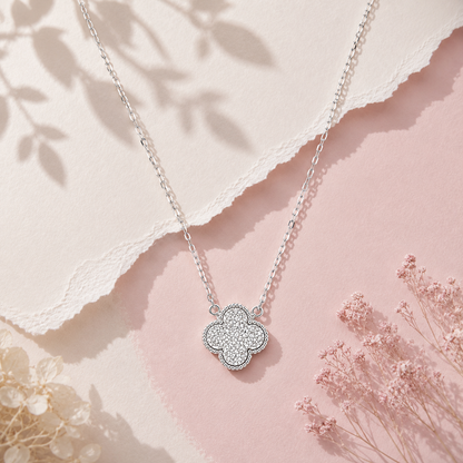 Minimal Flower Silver Pendant