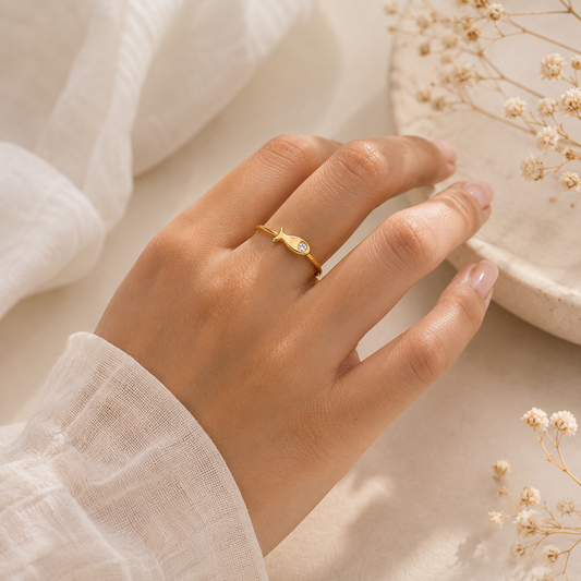 Demi Fine Crystal Fish Ring (Size 6 & 7)