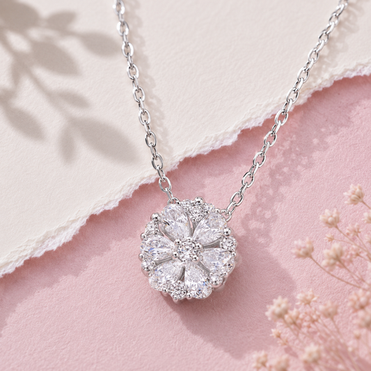 Silver Eternal Flower Shine Sterling Silver Necklace