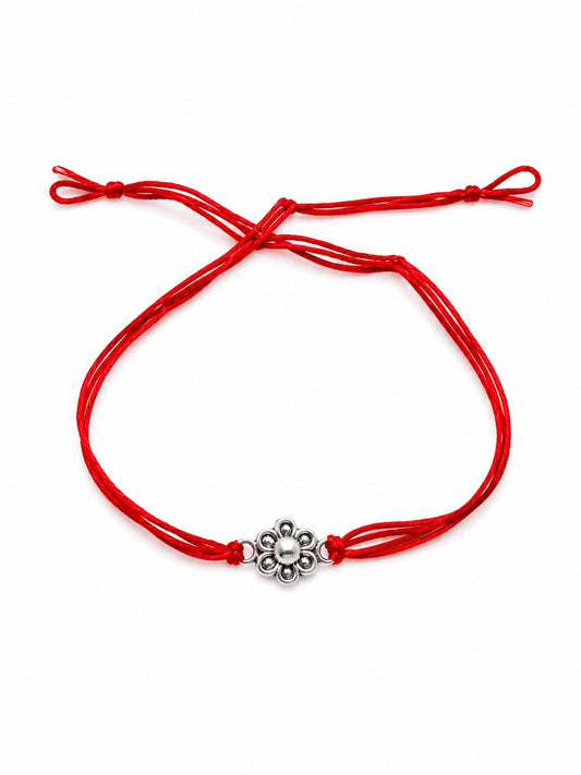 Floral Silver Charm Rakhi