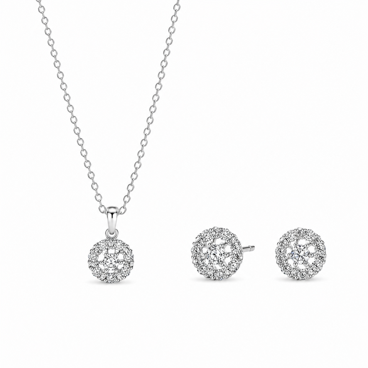 Silver Everyday Sparkle Pendant Set