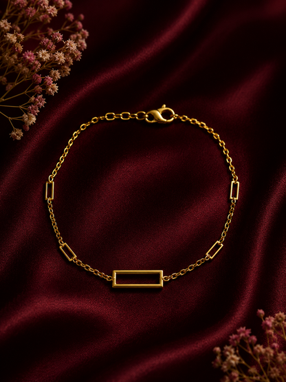 9K Gold Geometric Rectangle Bracelet
