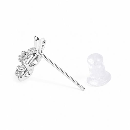 Silver Twinkle Bear Earrings