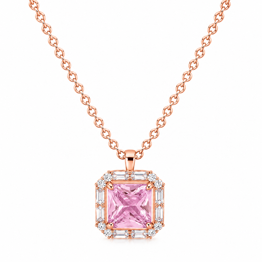 Silver Soft Pink Brilliance Necklace