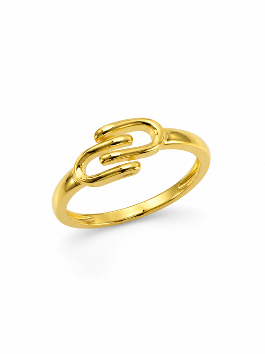 9K Gold Interlock Link Minimal Ring (Size -11)