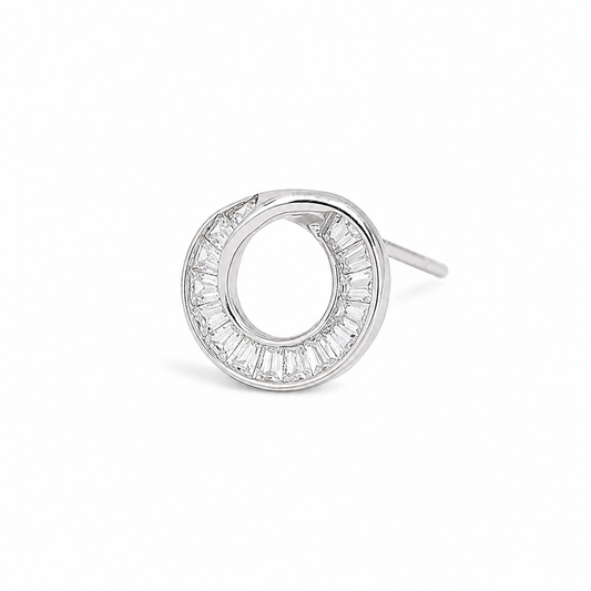 Silver Crystal Loop Luxe Studs