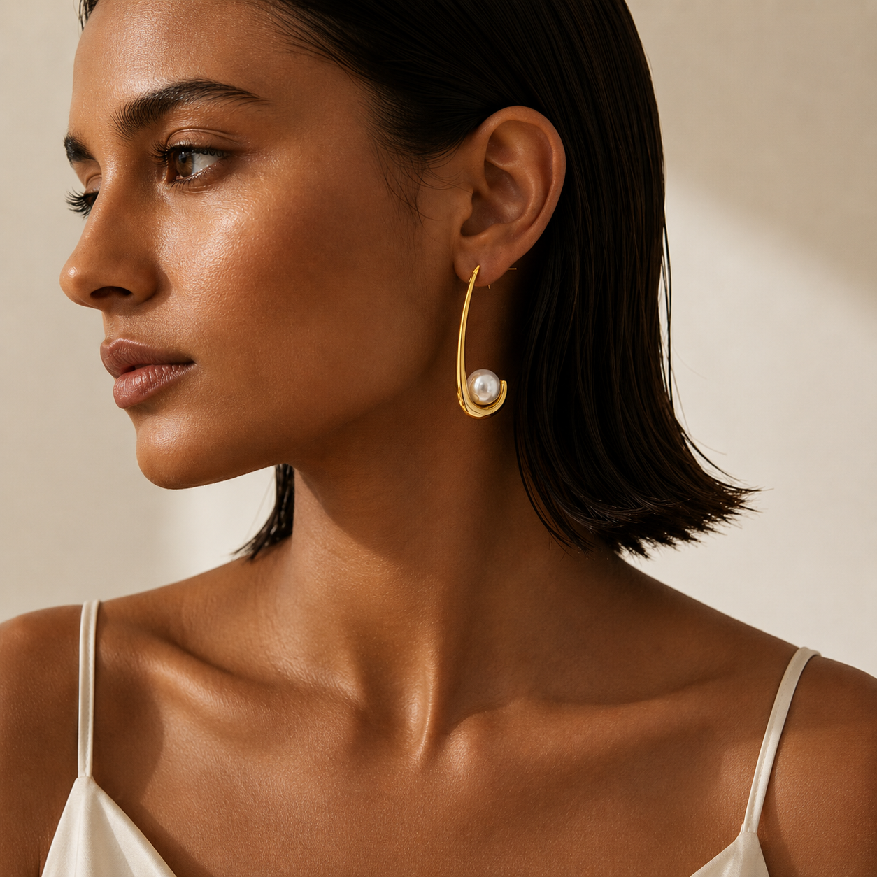 Demi Fine Aura Pearl Hoops