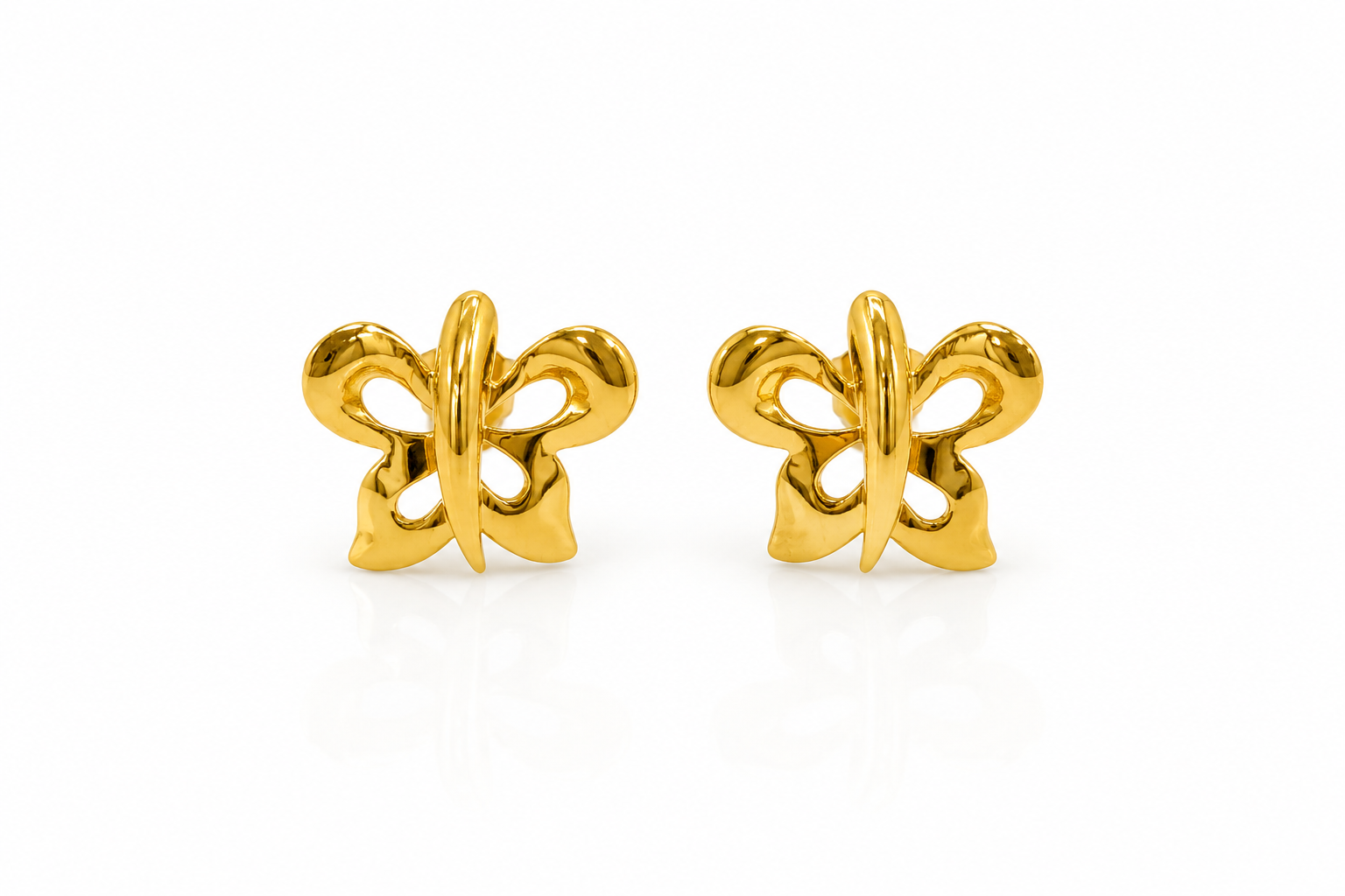 9K Gold Butterfly Stud Earrings