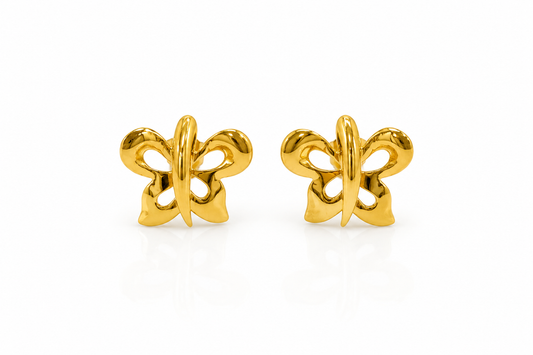 9K Gold Butterfly Stud Earrings