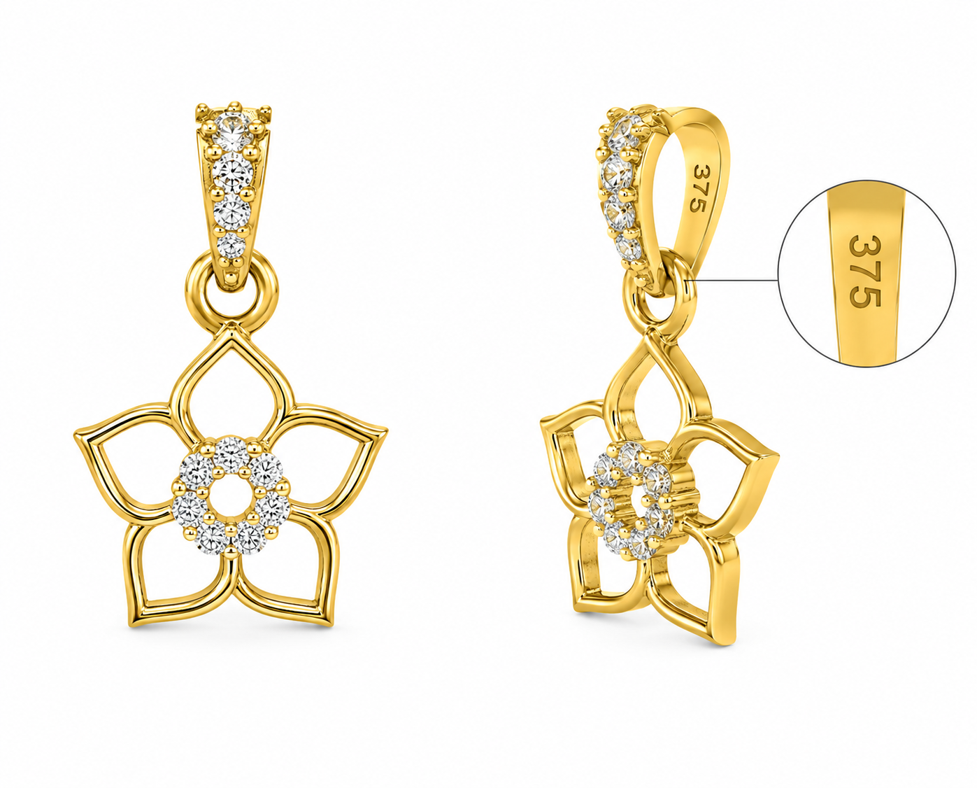 Blossom Charm 9 Karat Gold Pendant