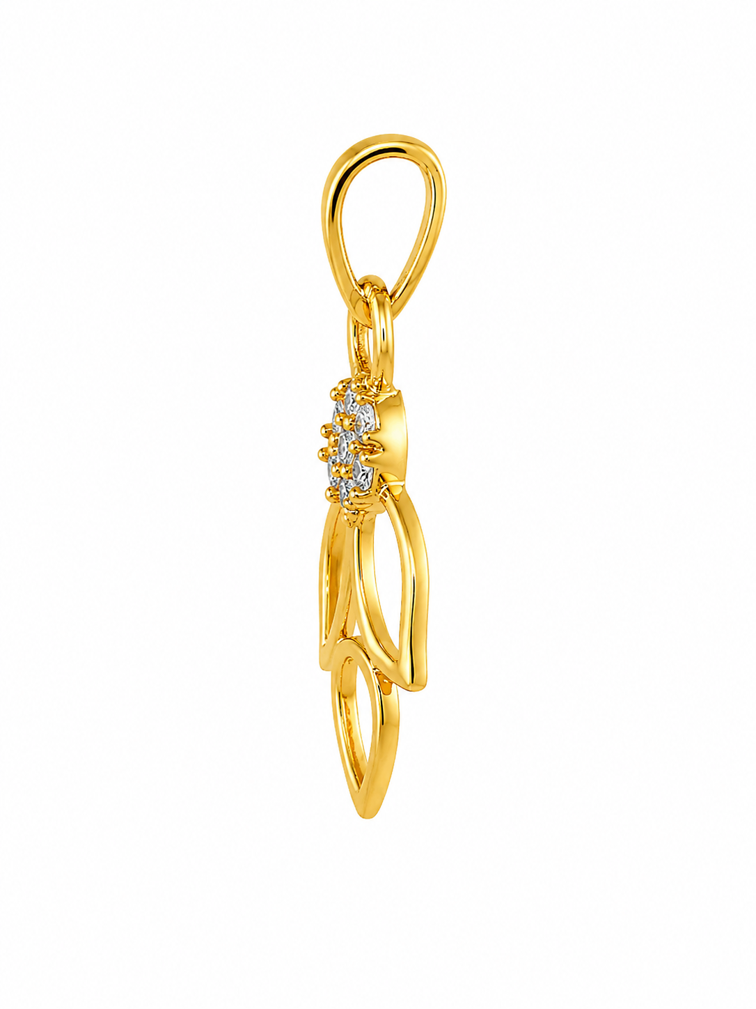 9K Gold Floral Bloom Crystal Pendant