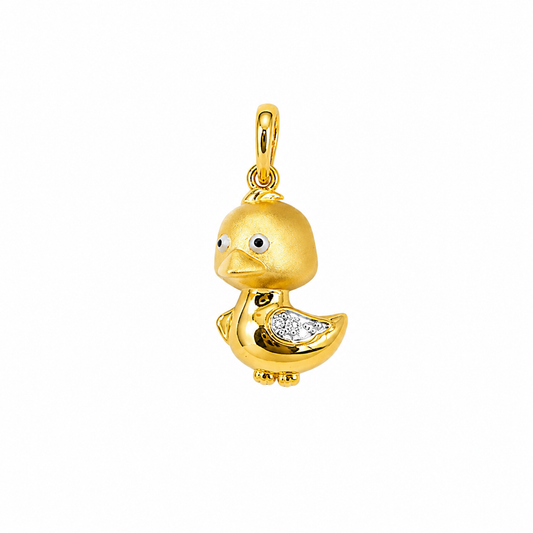 9K Gold Diamond Duck Pendant