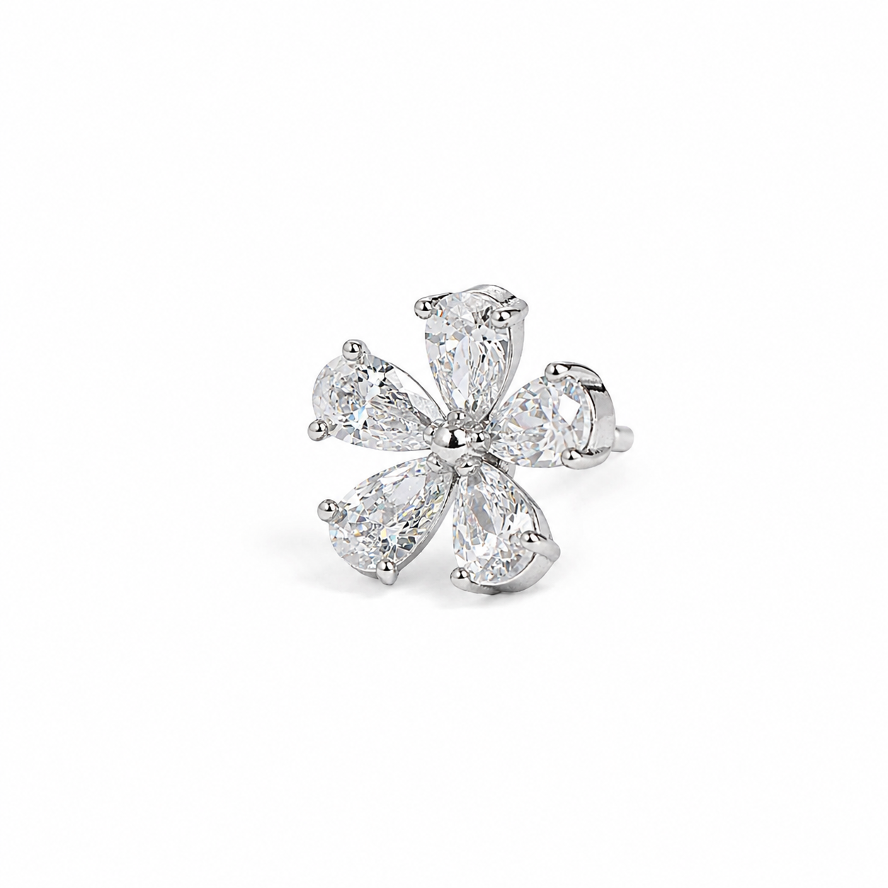 Silver Luxe Flower Sparkle Earrings