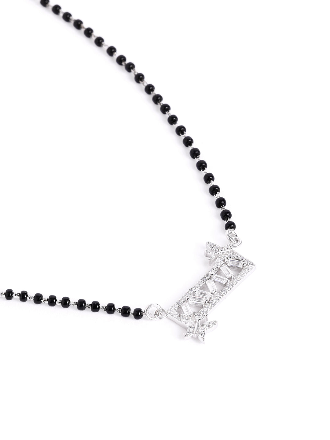 925 sterling silver mangalsutra with black beaded chain