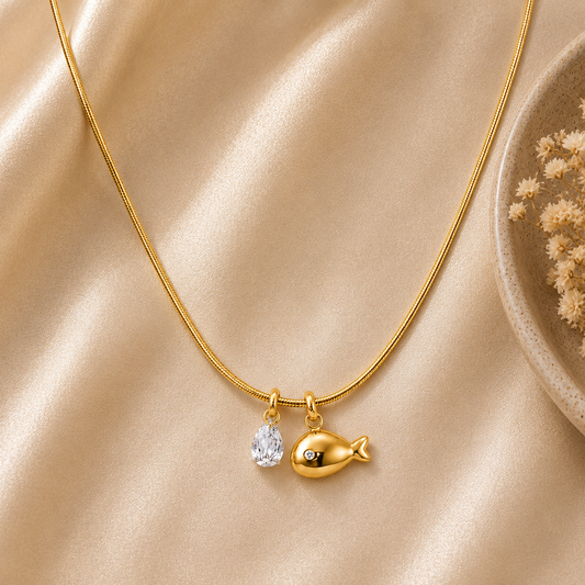 Demi Fine Lucky Fish Charm Necklace