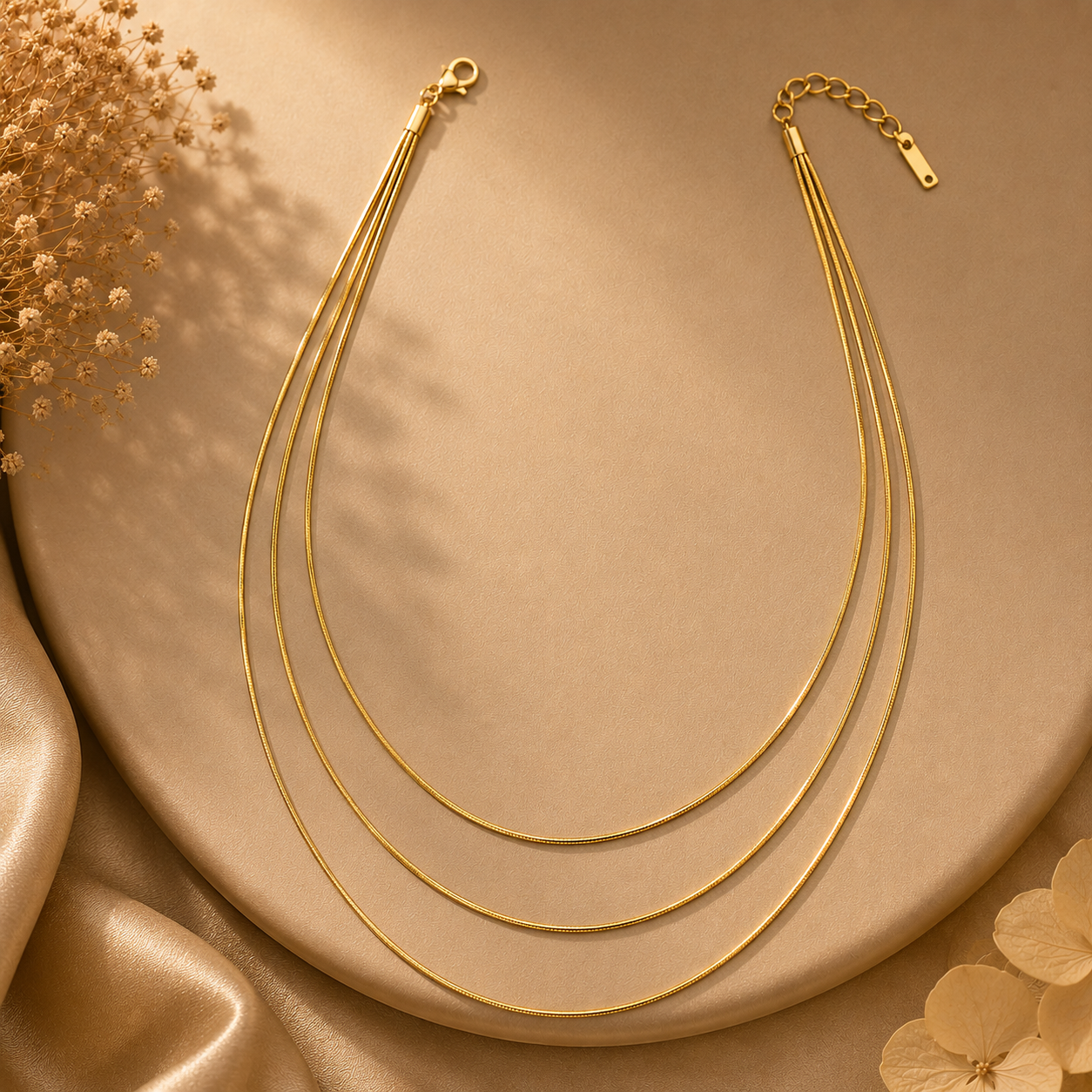 Demi Fine Triple Layer Snake Chain Necklace