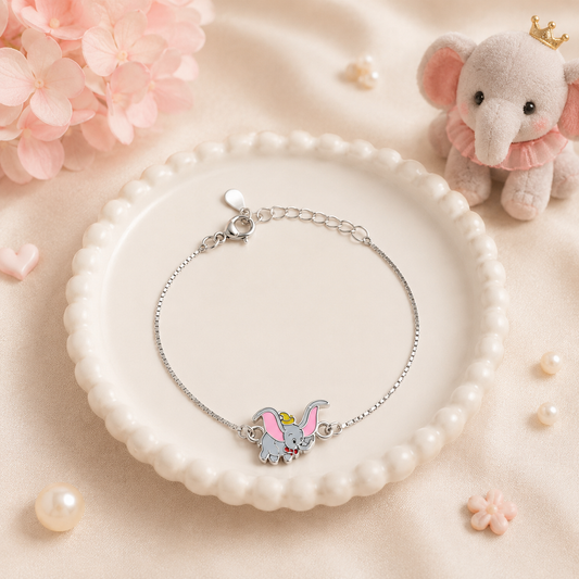 Silver Little Elephant Charm Bracelet