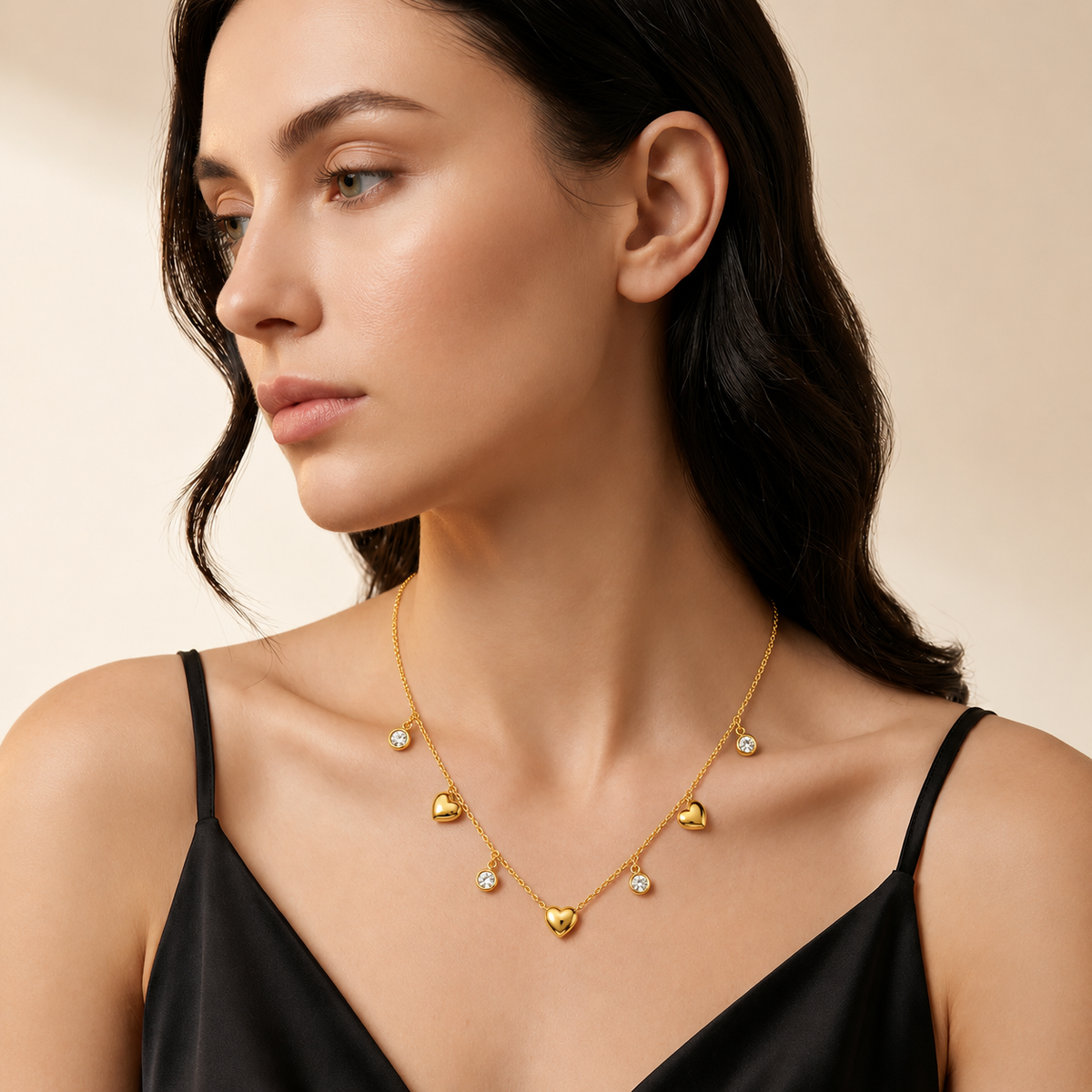 Celeste Heart Charm Necklace