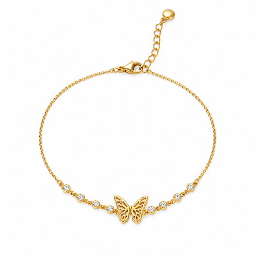 Aurora Butterfly Crystal Anklet