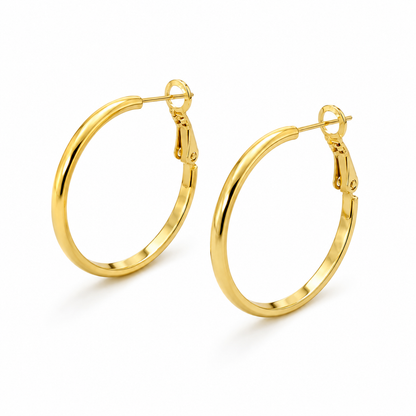forME by MINOUS Classic Polished Gold Hoop Earrings