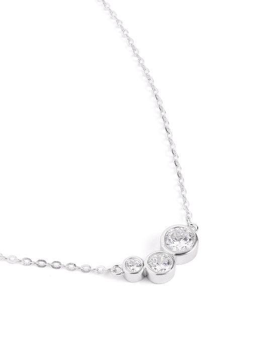 925 Silver Three-Stone Necklace