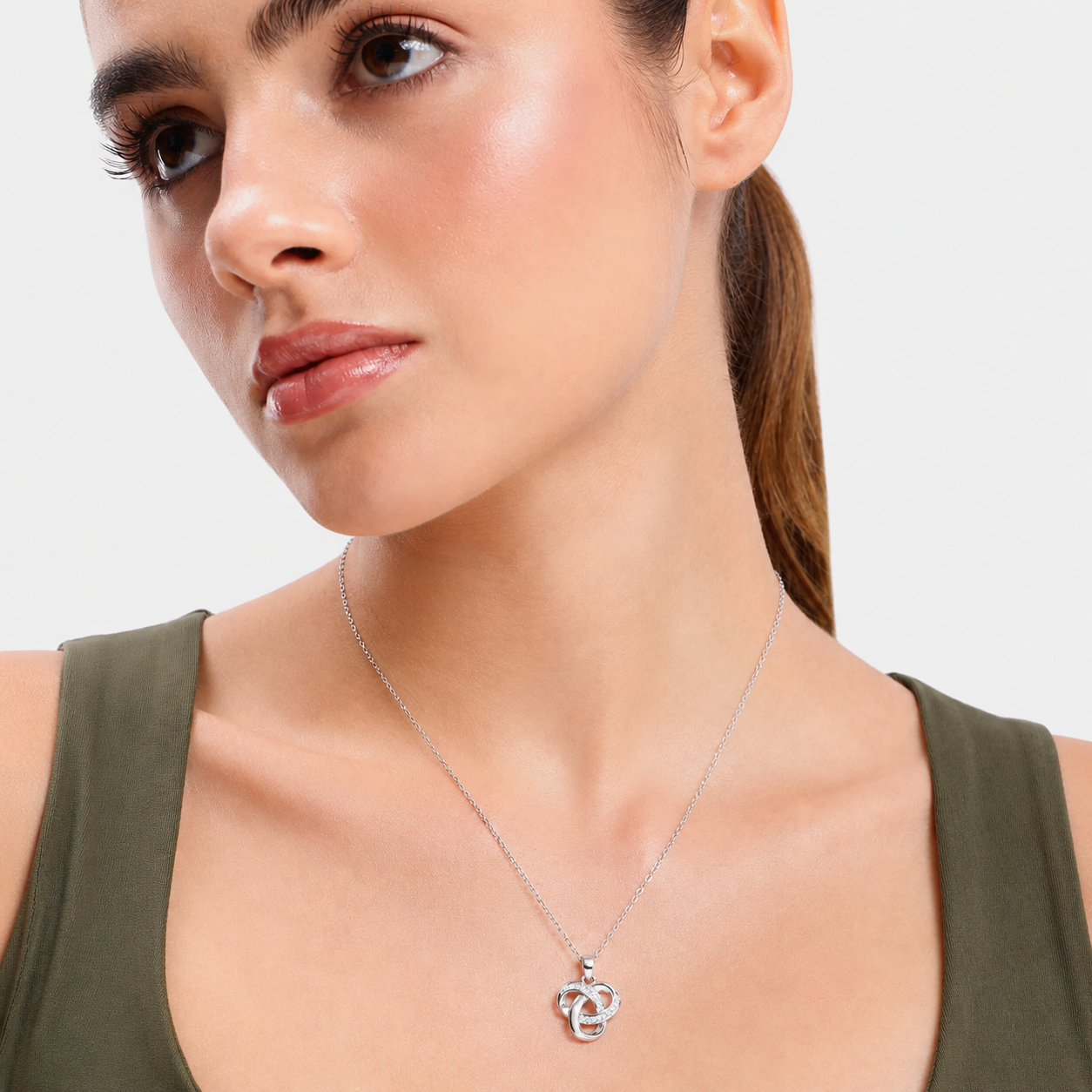 Silver Infinity Knot Sparkle Necklace