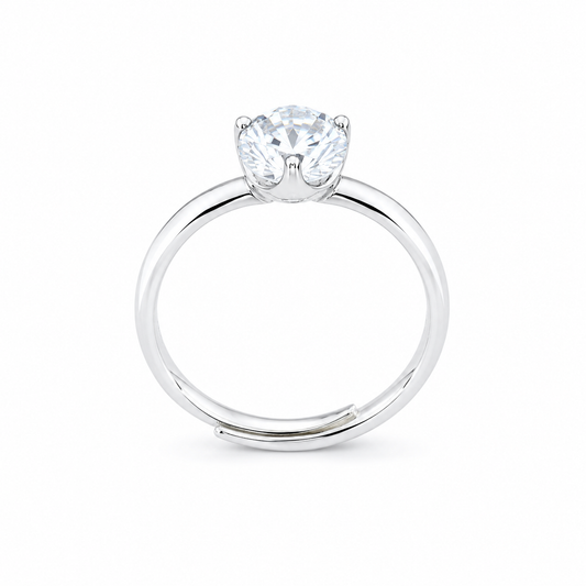 Silver Elegant Solitaire Ring