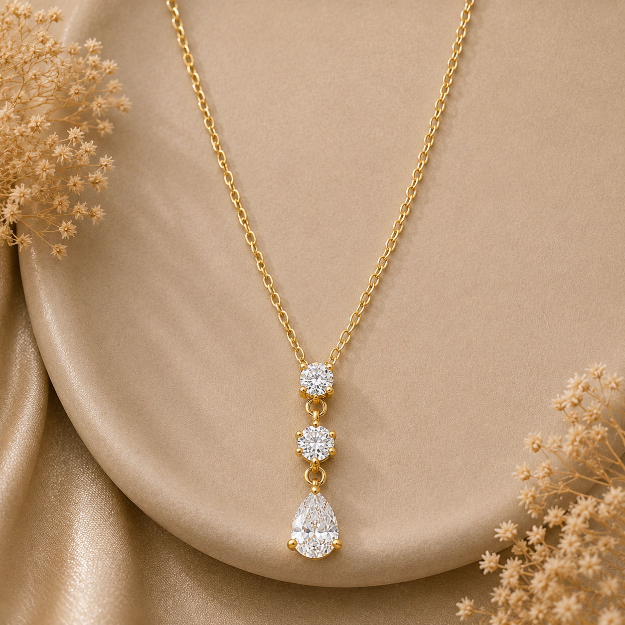 Demi Fine Triple Drop Pendant Necklace