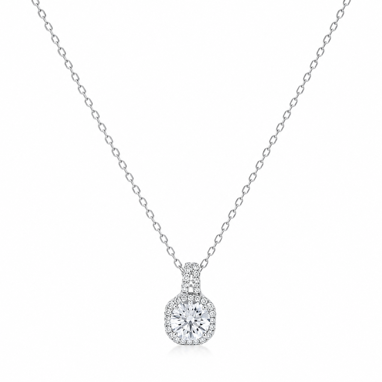 Silver Classic Solitaire  Pendant