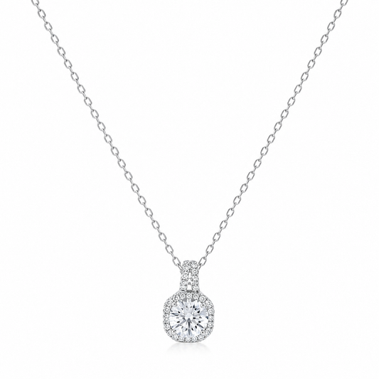 Silver Classic Solitaire  Pendant