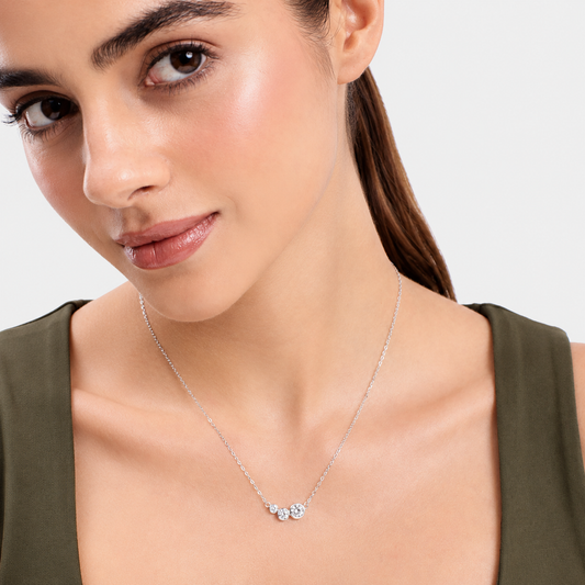 Silver Three-Stone Necklace