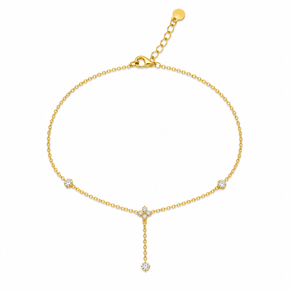 Celeste Sparkle Drop Demi-Fine Anklet