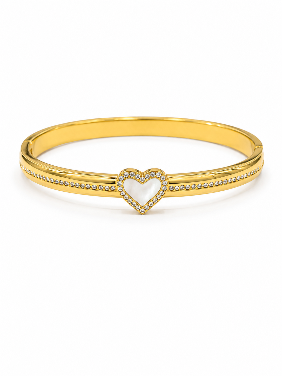 Demi Fine Mother of Pearl Heart Bangle