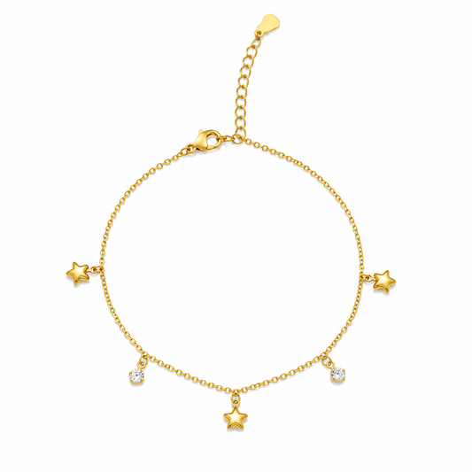 Starlight Crystal Charm Anklet