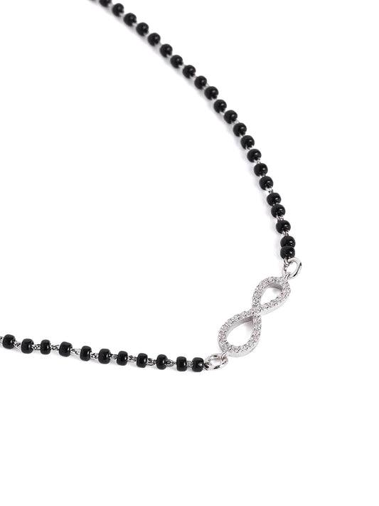 925 sterling silver mangalsutra with black beaded chain