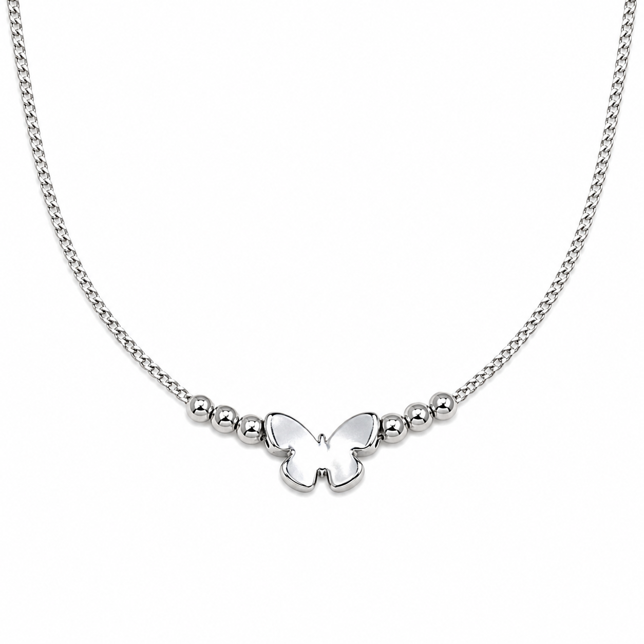 Silver Butterfly Charm Anklet